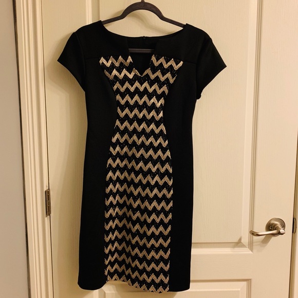 *NWT* Black and Gold Dress - Picture 1 of 2